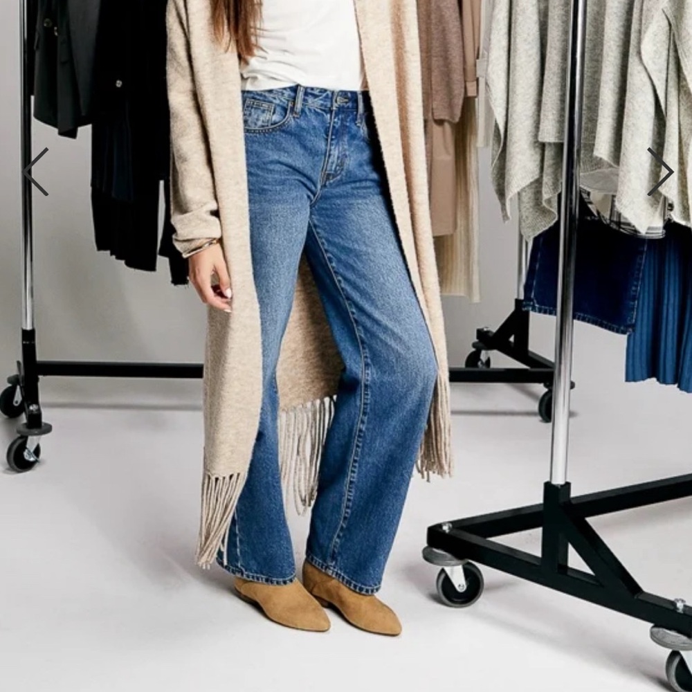 Mid Rise Straight Leg Jeans